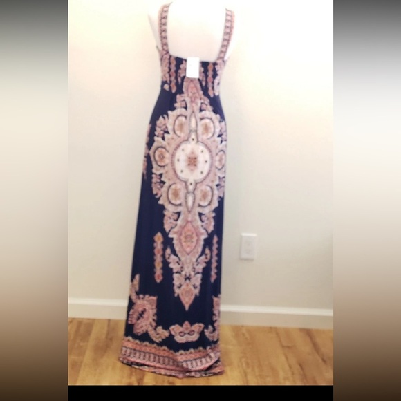 FELICITY & COCO Boho Dress Multi color Floral  Sleeveless Stretch Maxi Size S - Picture 3 of 10